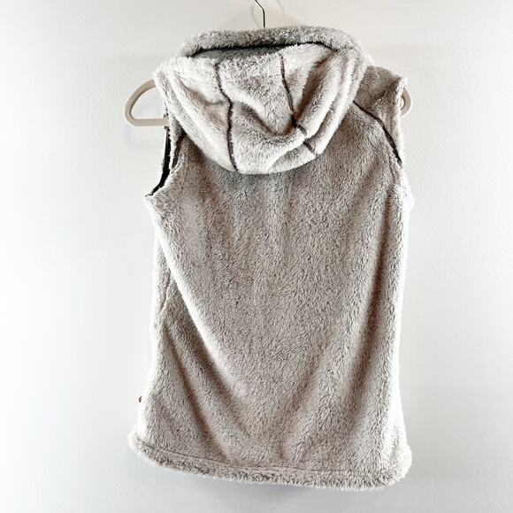 Kuhl Fleece Flight Full Zip Hooded Vest Cream Brown Small - Picture 5 of 8